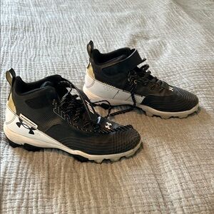 Under Armour Black and White High-Top Sneakers